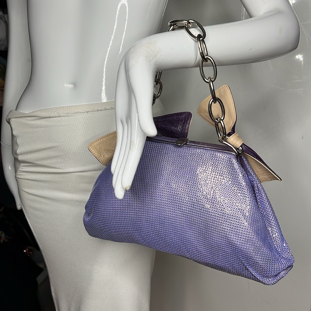 Versace Chainmail Purple Mesh Metal Chain Handbag
